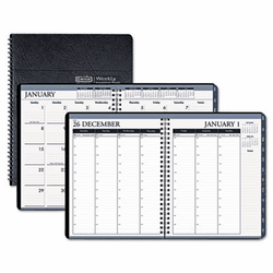 HOD28302 Wirebound Weekly/Monthly Planner, 8-1/2 x 11, Black Leatherette, 2013 By HOUSE OF DOOLITTLE