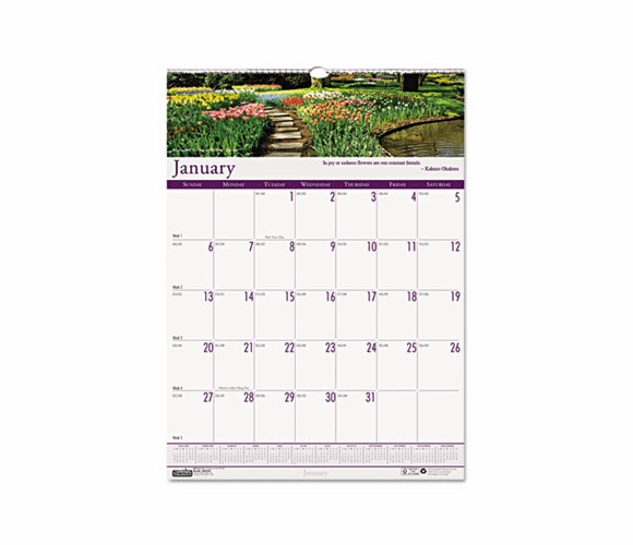 HOD301 Gardens of the World Monthly Wall Calendar, 12 x 12, 2013 By HOUSE OF DOOLITTLE