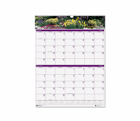 HOD304 Gardens of the World Two-Months-per-Page Wall Calendar, 20 x 26, 2012 By HOUSE OF DOOLITTLE