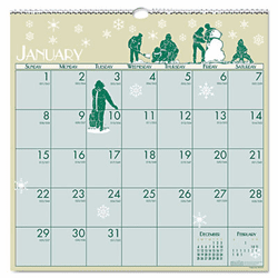 HOD376 Illustrated Monthly Wall Calendar, 12 x 12, 2013 By HOUSE OF DOOLITTLE