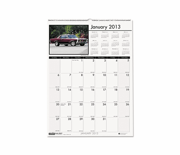 HOD3772 Classic Cars Monthly Wall Calendar, 12 x 16-1/2, 2013 By HOUSE OF DOOLITTLE