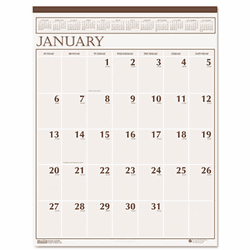 HOD380 Large Print Monthly Wall Calendar in Punched Leatherette Binding, 20 x 26, 2013 By HOUSE OF DOOLITTLE