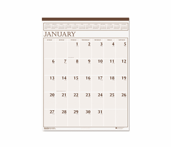 HOD380 Large Print Monthly Wall Calendar in Punched Leatherette Binding, 20 x 26, 2013 By HOUSE OF DOOLITTLE