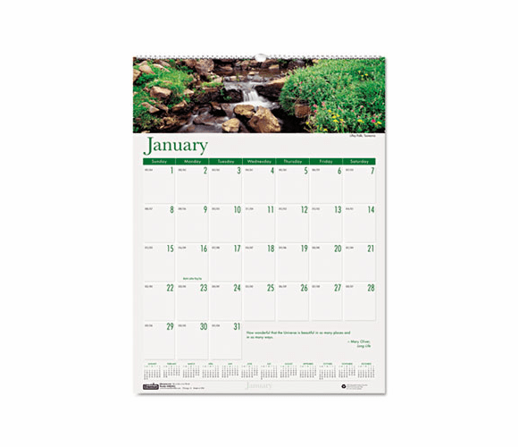 HOD3812 Waterfalls of the World Monthly Wall Calendar, 12 x 16-1/2, 2013 By HOUSE OF DOOLITTLE