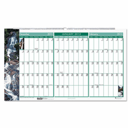 HOD3817 Waterfalls of the World Three Months/Page Wall Calendar, 21 x 12-3/8, 2012 By HOUSE OF DOOLITTLE