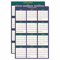 HOD390 Four Seasons Reversible Business/Academic Wall Calendar, 24 x 37, 2012-2013 By HOUSE OF DOOLITTLE