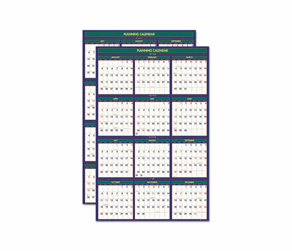HOD390 Four Seasons Reversible Business/Academic Wall Calendar, 24 x 37, 2012-2013 By HOUSE OF DOOLITTLE