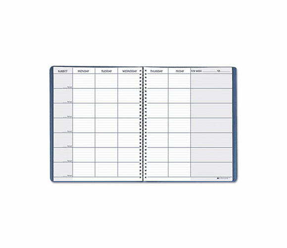 HOD50907 Teacher's Planner, Embossed Simulated Leather Cover, 11 x 8-1/2, Blue By HOUSE OF DOOLITTLE