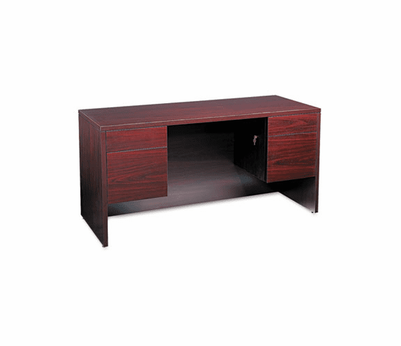 HON10565NN 10500 Series Kneespace Credenza With 3/4-Height Pedestals, 60w x 24d, Mahogany By HON COMPANY