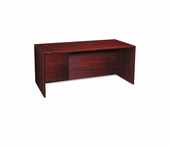 HON10584LNN 10500 "L" Workstation Left 3/4-Height Pedestal Desk, 66 x 30 x 29-1/2, Mahogany By HON COMPANY