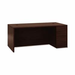 HON105895RNN 10500 "L" Workstation Single Ped Desk, Right Full-Height Ped, 72 x 36, Mahogany By HON COMPANY