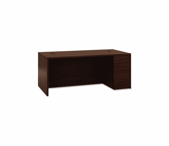 HON105895RNN 10500 "L" Workstation Single Ped Desk, Right Full-Height Ped, 72 x 36, Mahogany By HON COMPANY