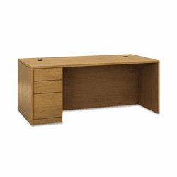 HON105896LCC 10500 "L" Workstation Single Ped Desk, Left Full-Height Ped, 72 x 36, Harvest By HON COMPANY