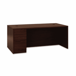HON105896LNN 10500 "L" Workstation Single Ped Desk, Left Full-Height Ped, 72 x 36, Mahogany By HON COMPANY