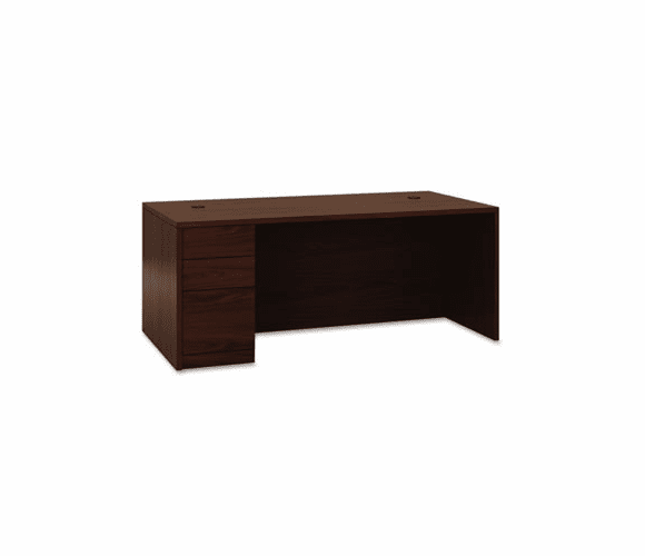 HON105896LNN 10500 "L" Workstation Single Ped Desk, Left Full-Height Ped, 72 x 36, Mahogany By HON COMPANY