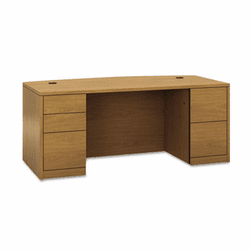 HON105899CC 10500 Bow Front Double Pedestal Desk, Full-Height Pedestals, 72w x 36d, Harvest By HON COMPANY