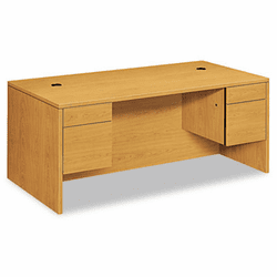 HON10593CC 10500 Series 3/4-Height Double Pedestal Desk, 72w x 36d x 29-1/2h, Harvest By HON COMPANY