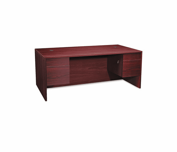 HON10593NN 10500 Series 3/4-Height Double Pedestal Desk, 72w x 36d x 29-1/2h, Mahogany By HON COMPANY