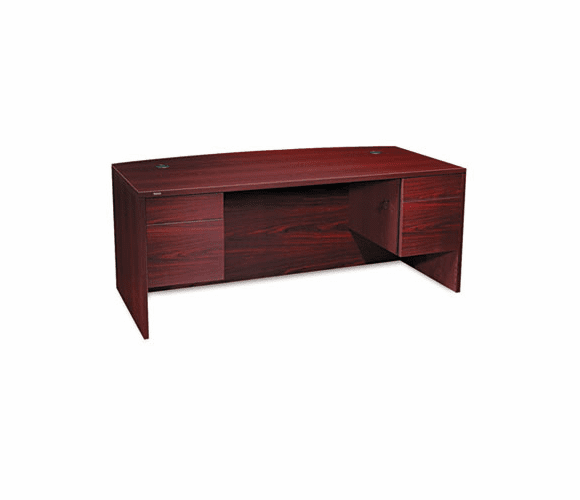 HON10595NN 10500 Series Bow Front Desk, 3/4-Height Dbl Peds, 72 x 36 x 29-1/2, Mahogany By HON COMPANY
