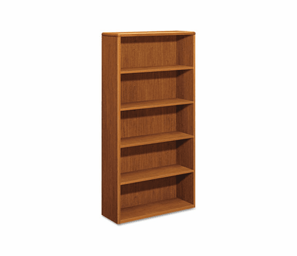 HON10755HH 10700 Series Bookcase, 5 Shelves, 36w x 13-1/8d x 71h, Bourbon Cherry By HON COMPANY