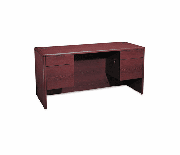 HON10765NN 10700 Kneespace Credenza, 3/4 Height Pedestals, 60w x 24d x 29-1/2h, Mahogany By HON COMPANY
