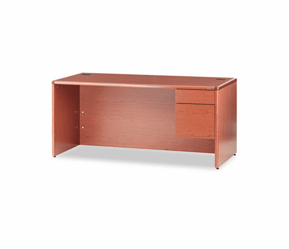 HON10783RHH 10700 "L" Workstation Desk, 3/4-Height Right Pedestal, 66w x 30d, Bourbon Cherry By HON COMPANY