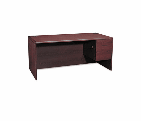 HON10783RNN 10700 L-Workstation Desk, 3/4-Right Pedestal, 66w x 30d x 29-1/2h, Mahogany By HON COMPANY