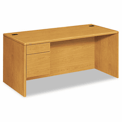 HON10784LCC 10700 L-Workstation Desk, 3/4-Left Pedestal, 66w x 30d x 29-1/2h, Harvest By HON COMPANY