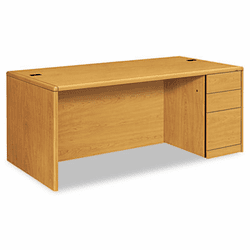 HON10787RCC 10700 Single Pedestal Desk, Full-Right Pedestal, 72w x 36d x 29-1/2h, Harvest By HON COMPANY