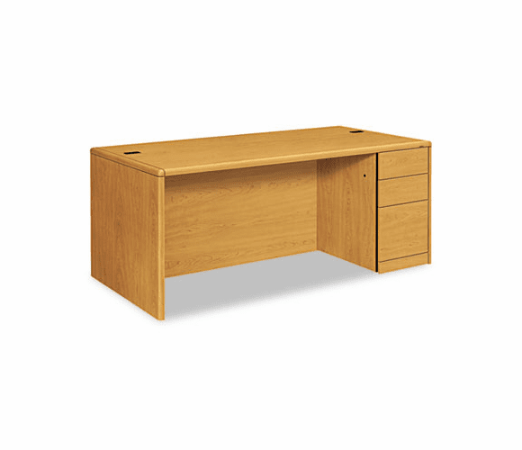 HON10787RCC 10700 Single Pedestal Desk, Full-Right Pedestal, 72w x 36d x 29-1/2h, Harvest By HON COMPANY