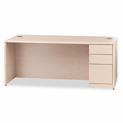 HON10787RDD 10700 Single Pedestal Desk With Full-Height Right Pedestal, 72w x 36d, Maple By HON COMPANY