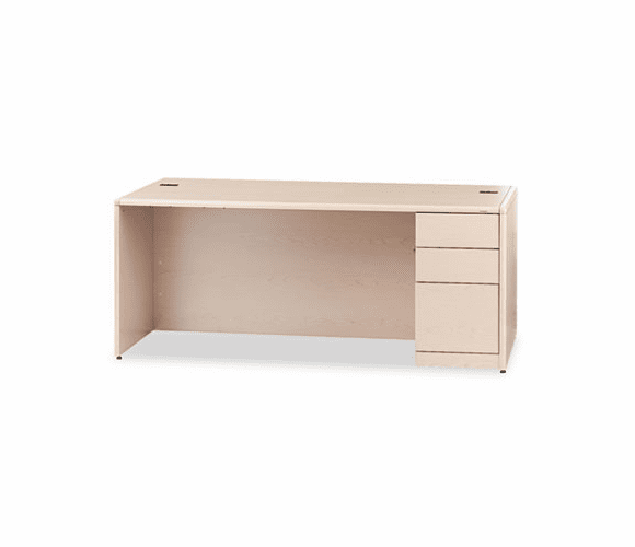 HON10787RDD 10700 Single Pedestal Desk With Full-Height Right Pedestal, 72w x 36d, Maple By HON COMPANY