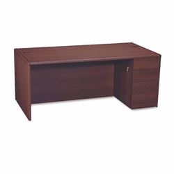 HON10787RNN 10700 Single Pedestal Desk, Full-Right Pedestal, 72w x 36d x 29-1/2h, Mahogany By HON COMPANY
