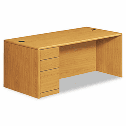 HON10788LCC 10700 Single Pedestal Desk, Full-Left Pedestal, 72w x 36d x 29-1/2h, Harvest By HON COMPANY