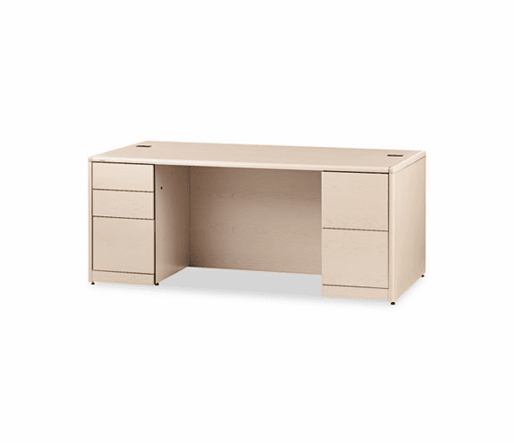 HON10799DD 10700 Double Pedestal Desk With Full-Height Pedestals, 72w x 36d, Natural Maple By HON COMPANY