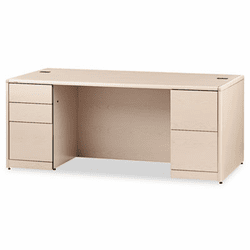 HON10799DD 10700 Double Pedestal Desk With Full-Height Pedestals, 72w x 36d, Natural Maple By HON COMPANY