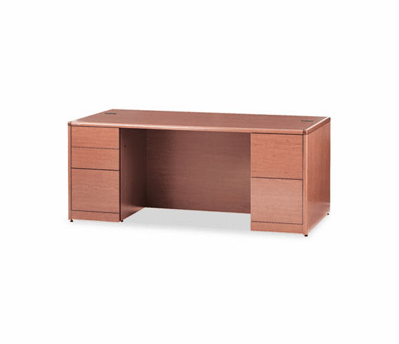 HON10799HH 10700 Double Pedestal Desk With Full-Height Pedestals, 72w x 36d, Bourbon Cherry By HON COMPANY