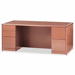 HON10799HH 10700 Double Pedestal Desk With Full-Height Pedestals, 72w x 36d, Bourbon Cherry By HON COMPANY