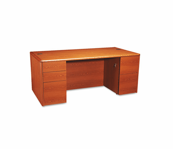 HON10799JJ 10700 Double Pedestal Desk w/Full Pedestals, 72w x 36d x 29-1/2h, Henna Cherry By HON COMPANY