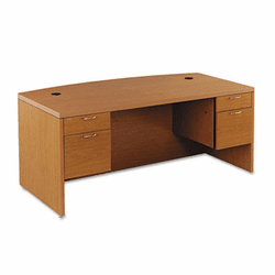 HON11595ABHH Valido 11500 Bow Top Double Pedestal Desk, 72w x 36d x 29-1/2h, Bourbon Cherry By HON COMPANY
