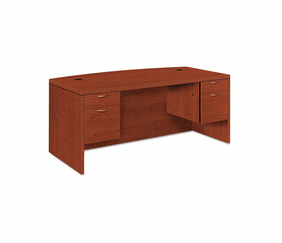HON11595ABJJ Valido 11500 Bow Front Double Pedestal Desk, 72w x 36d x 29-1/2h, Henna Cherry By HON COMPANY