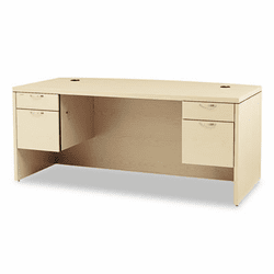 HON11595AFDD Valido 11500 Bow Front Double Pedestal Desk, 72w x 36d x 29-1/2h, Natural Maple By HON COMPANY