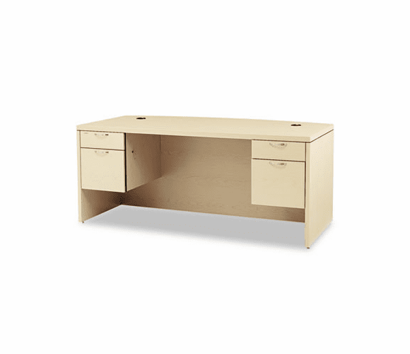 HON11595AFDD Valido 11500 Bow Front Double Pedestal Desk, 72w x 36d x 29-1/2h, Natural Maple By HON COMPANY