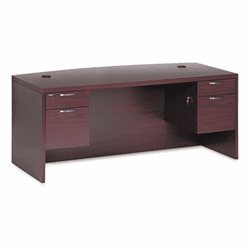 HON11595AFNN Valido 11500 Bow Top Double Pedestal Desk, 72w x 36d x 29-1/2h, Mahogany By HON COMPANY