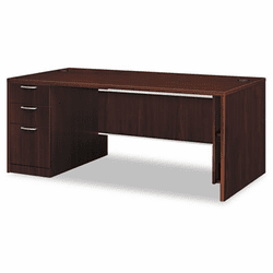 HON11888LNN Attune Left Pedestal Desk, Laminate Modesty Panel, 72w x 36d x 29-1/2h, Mahogany By HON COMPANY