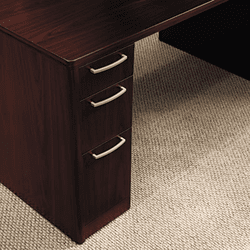 HON11899GNN Attune Double Pedestal Desk, Frosted Mod Panel, 72w x 36d x 29-1/2h, Mahogany By HON COMPANY