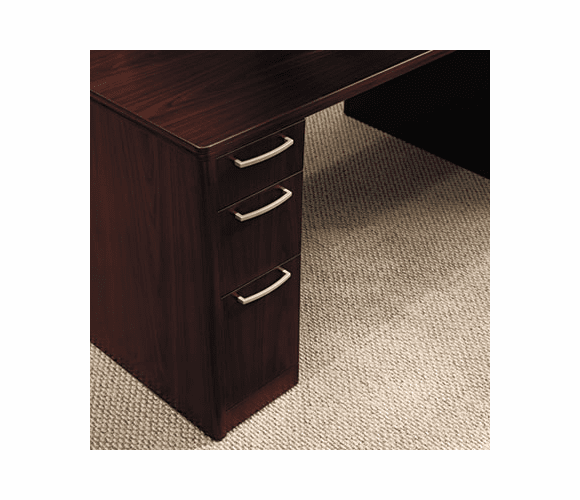 HON11899GNN Attune Double Pedestal Desk, Frosted Mod Panel, 72w x 36d x 29-1/2h, Mahogany By HON COMPANY
