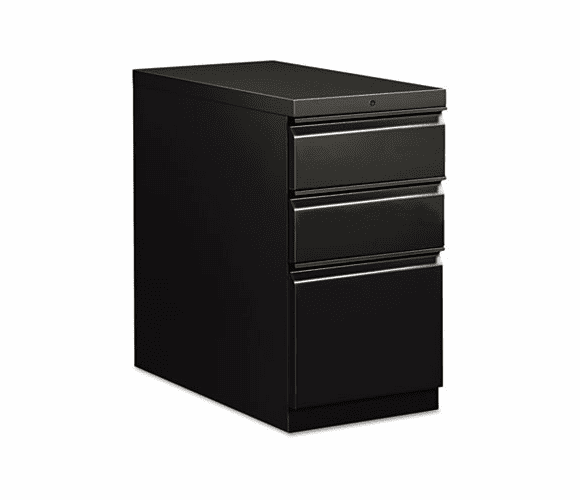 HON18730RP Flagship Mobile Box/Box/File Pedestal, Full Radius Pull, 28-7/8d, Black By HON COMPANY