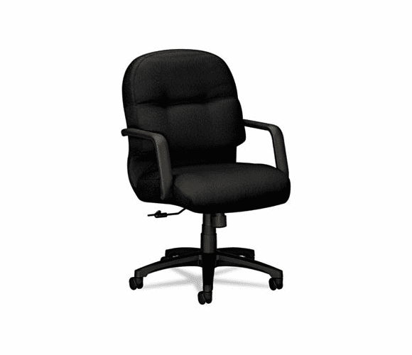 HON2092NT10T 2090 Pillow-Soft Managerial Mid-Back Swivel/Tilt Chair, Black Fabric/Black Base By HON COMPANY