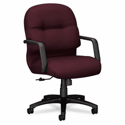 HON2092NT69T 2090 Pillow-Soft Managerial Mid-Back Swivel/Tilt Chair, Wine Fabric/Black Base By HON COMPANY
